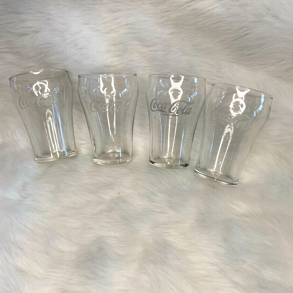 Vintage 4” Coke Cola Glasses Set of 4